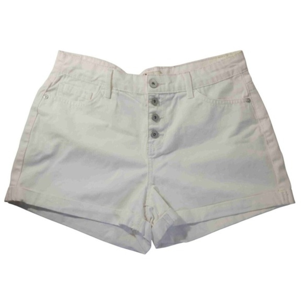 LEI White High Rise Tatum Button Fly Denim Shorts Women's Size 9‎ Retro Y2K